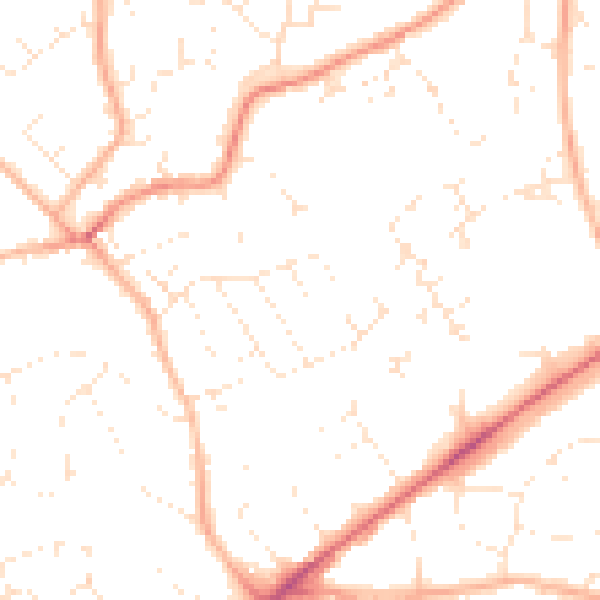 Daytime road noise heatmap for EX8 4AZ