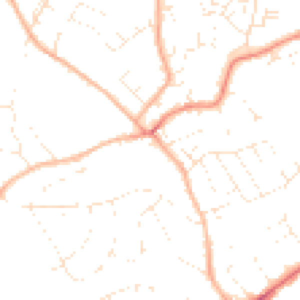 Daytime road noise heatmap for EX8 4BE