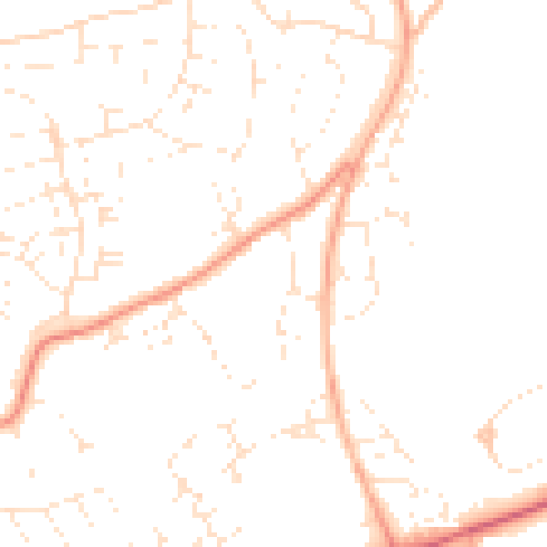 Daytime road noise heatmap for EX8 4BR