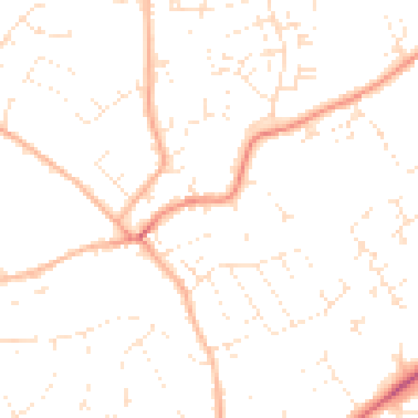 Daytime road noise heatmap for EX8 4BZ