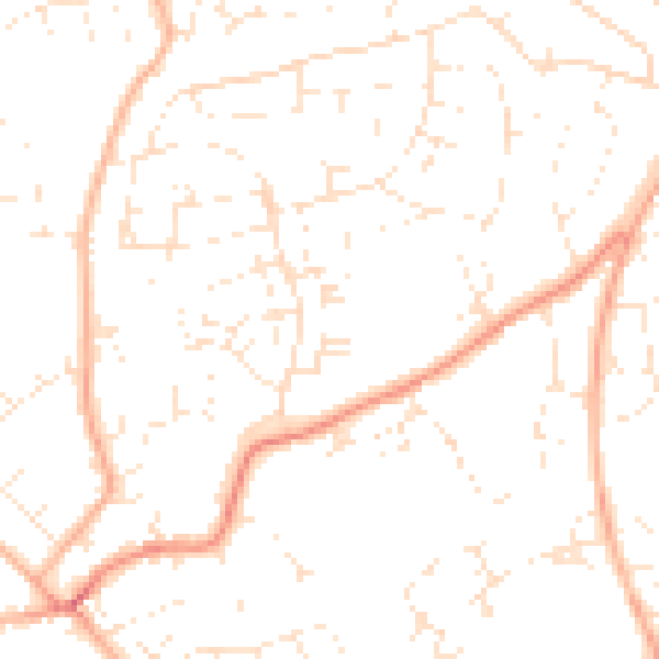 Daytime road noise heatmap for EX8 4DP