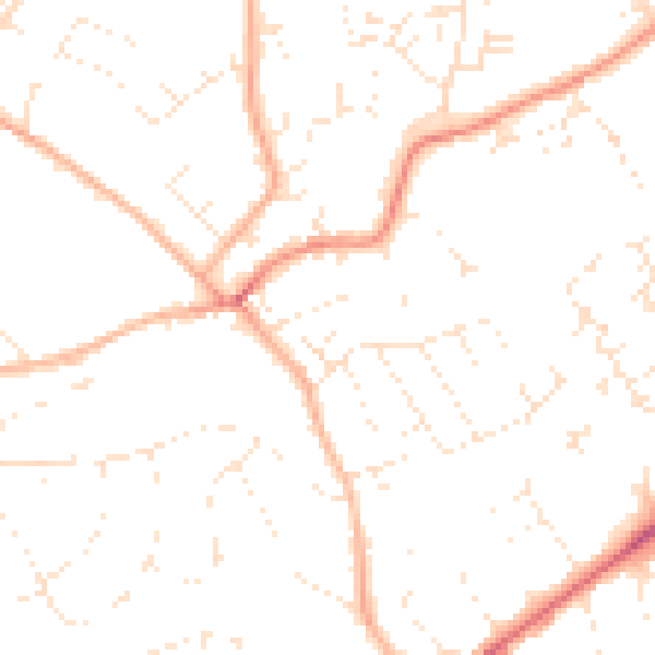 Daytime road noise heatmap for EX8 4DY