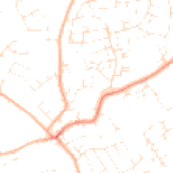Daytime road noise heatmap for EX8 4HG