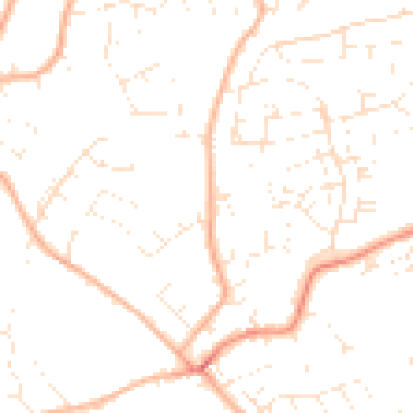 Daytime road noise heatmap for EX8 4HX
