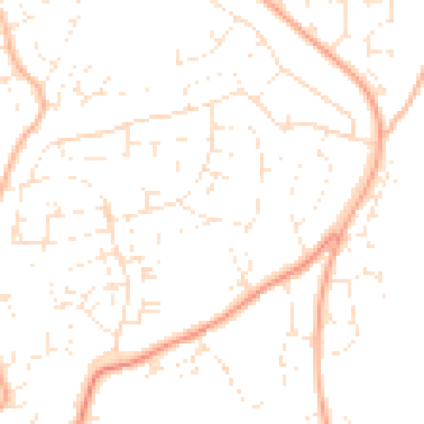 Daytime road noise heatmap for EX8 4LJ