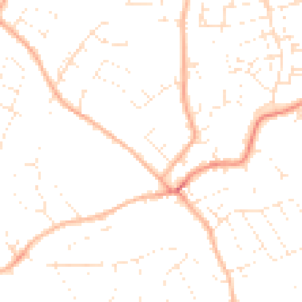 Daytime road noise heatmap for EX8 4NJ