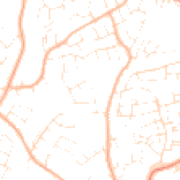 Daytime road noise heatmap for EX8 4NY
