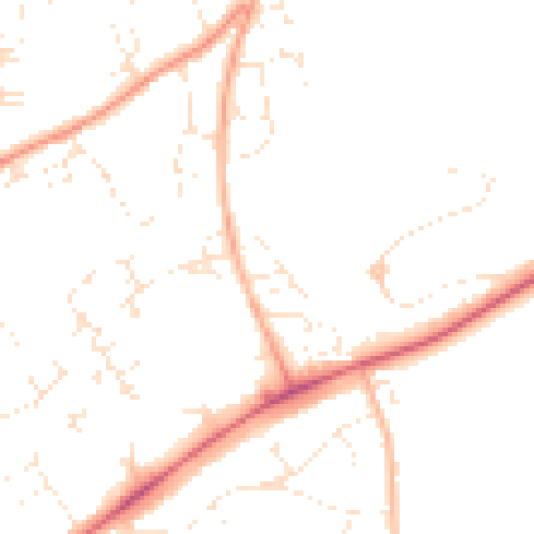 Daytime road noise heatmap for EX8 4PA