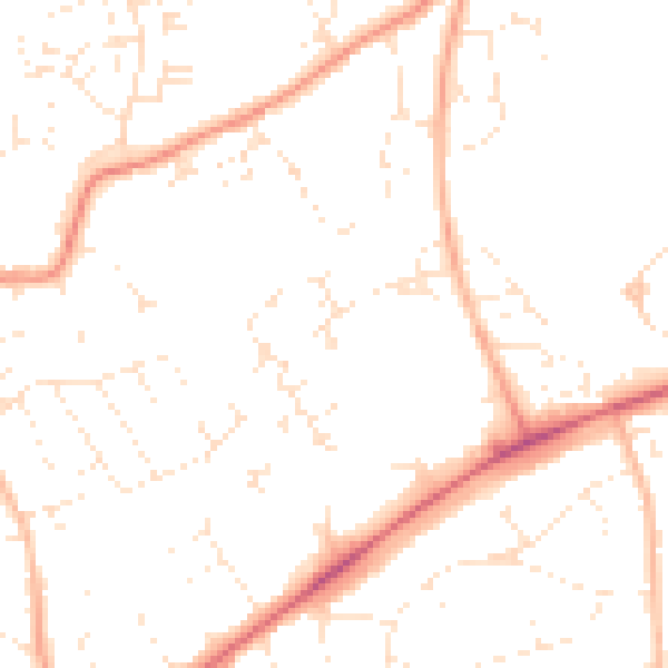 Daytime road noise heatmap for EX8 4SG