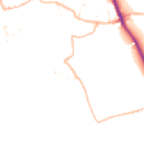 Daytime road noise heatmap for EX8 5AA