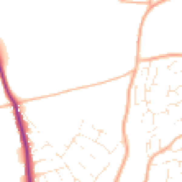 Daytime road noise heatmap for EX8 5BD