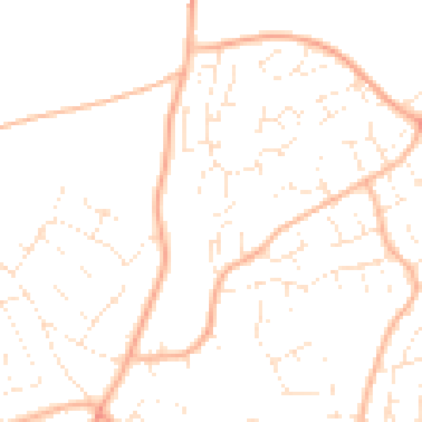 Daytime road noise heatmap for EX8 5DP