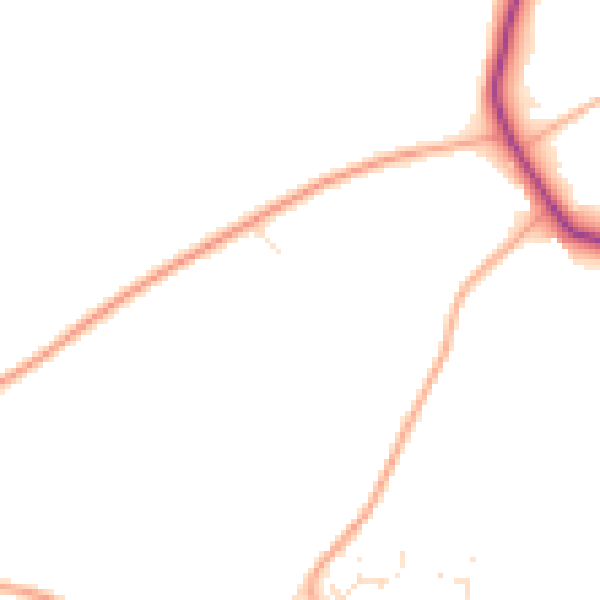 Daytime road noise heatmap for EX8 5DY