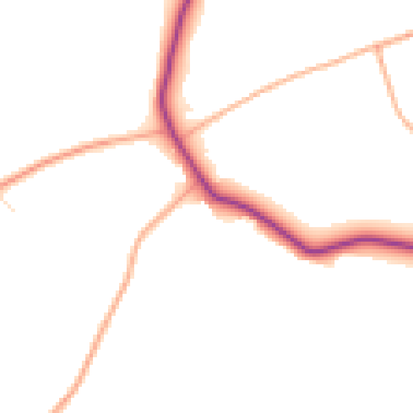Daytime road noise heatmap for EX8 5ED