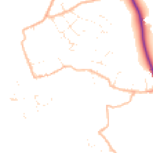 Daytime road noise heatmap for EX8 5EL