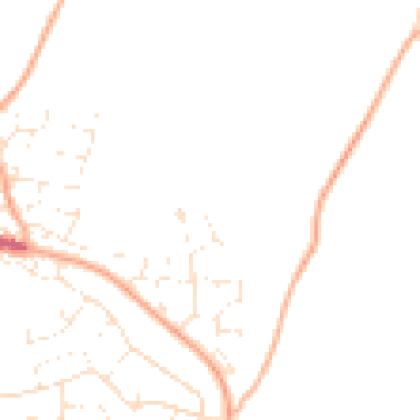Daytime road noise heatmap for EX8 5EQ