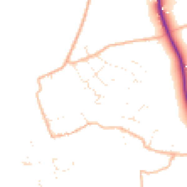 Daytime road noise heatmap for EX8 5GZ