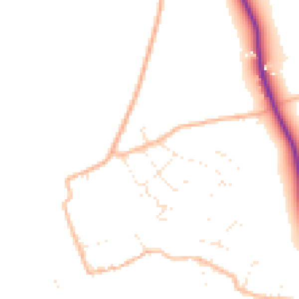 Daytime road noise heatmap for EX8 5HS