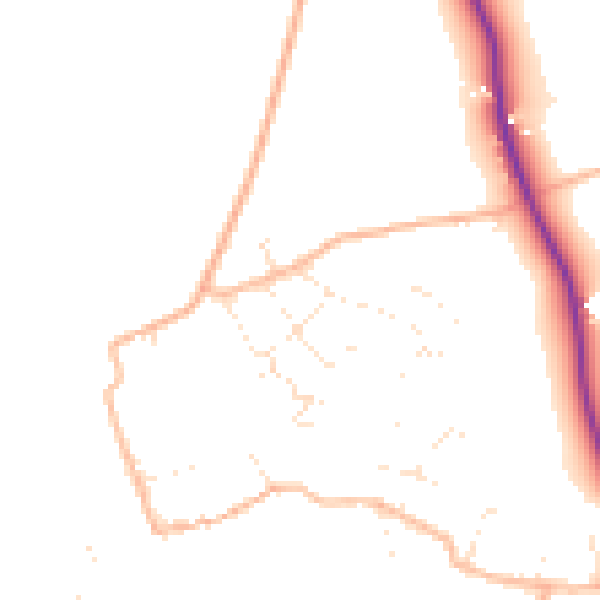 Daytime road noise heatmap for EX8 5JB