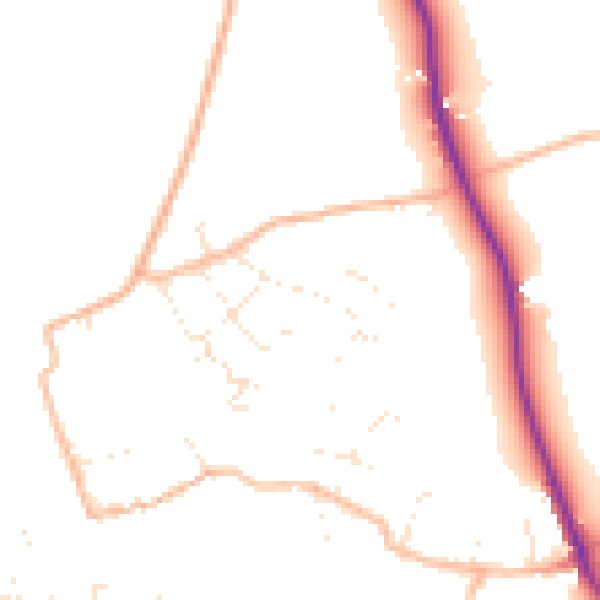 Daytime road noise heatmap for EX8 5JD