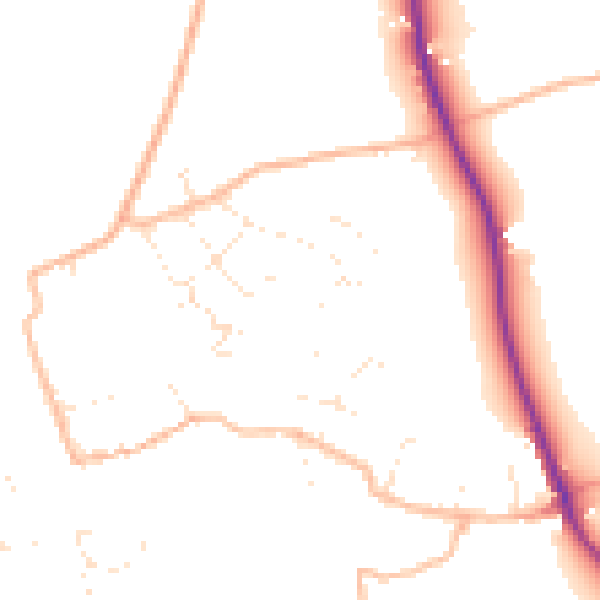 Daytime road noise heatmap for EX8 5JG