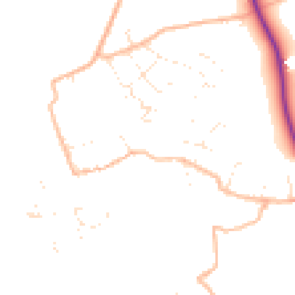 Daytime road noise heatmap for EX8 5JU