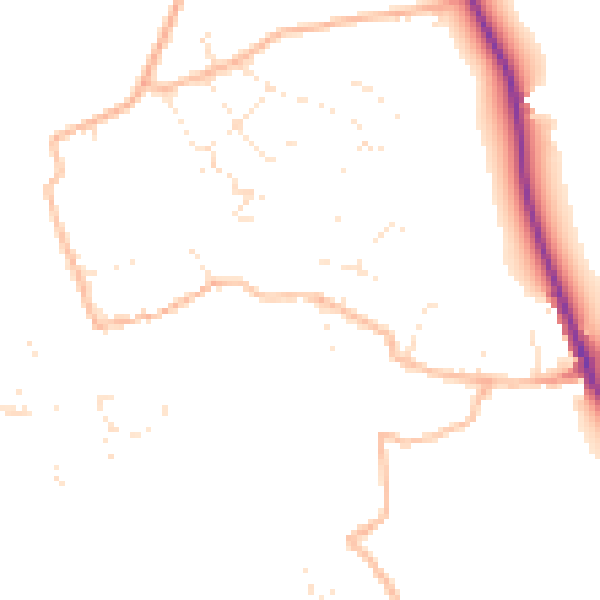 Daytime road noise heatmap for EX8 5JX