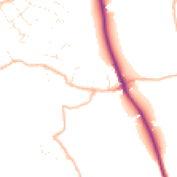 Daytime road noise heatmap for EX8 5LG