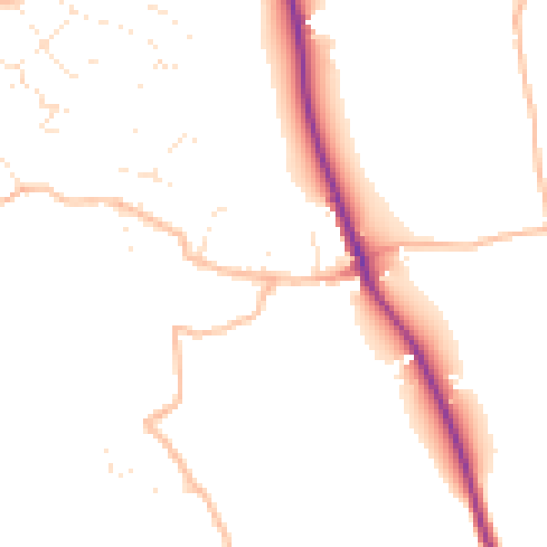 Daytime road noise heatmap for EX8 5LH