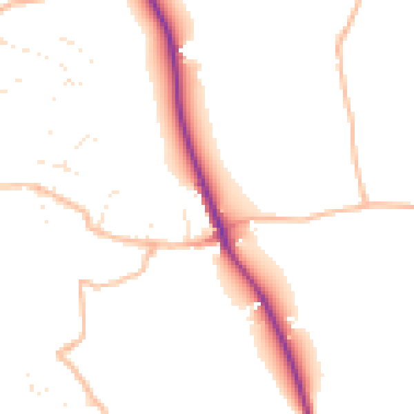 Daytime road noise heatmap for EX8 5LU