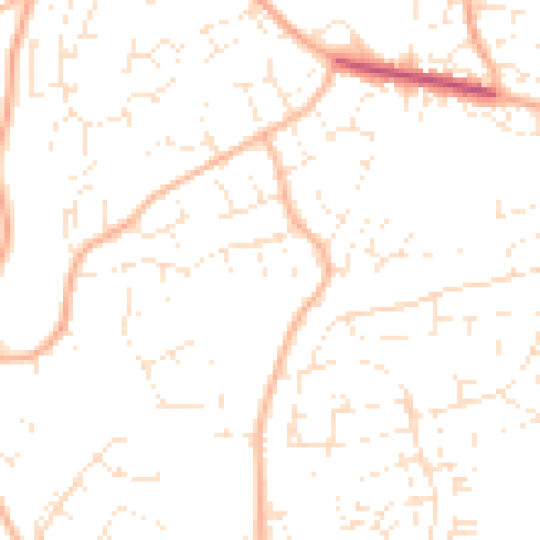 Daytime road noise heatmap for EX8 5NG