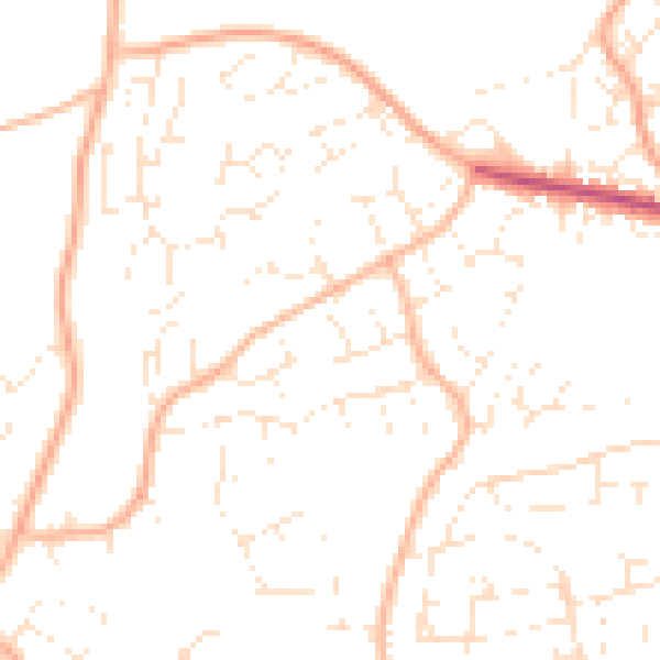 Daytime road noise heatmap for EX8 5PF