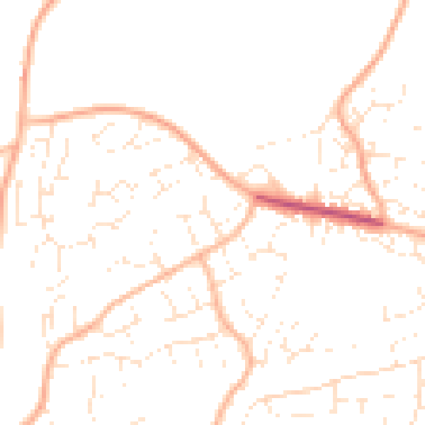 Daytime road noise heatmap for EX8 5PN