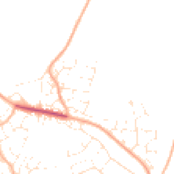 Daytime road noise heatmap for EX8 5QH