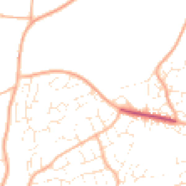 Daytime road noise heatmap for EX8 5SB