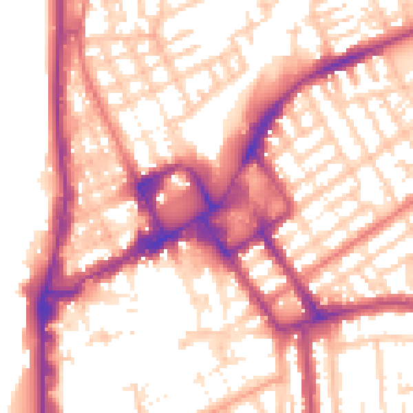 Daytime road noise heatmap for FY1 1AQ