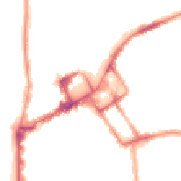 Night-time road noise heatmap for FY1 1AQ