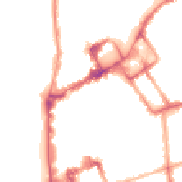 Night-time road noise heatmap for FY1 1DA
