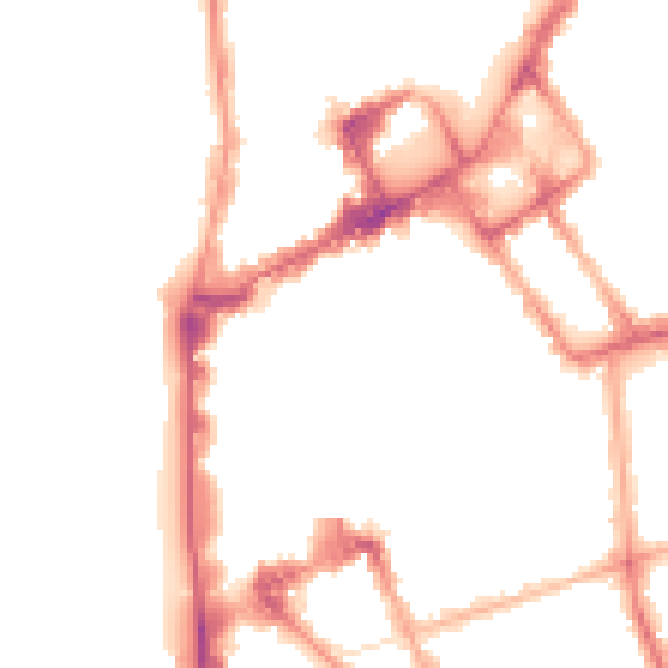 Night-time road noise heatmap for FY1 1DG