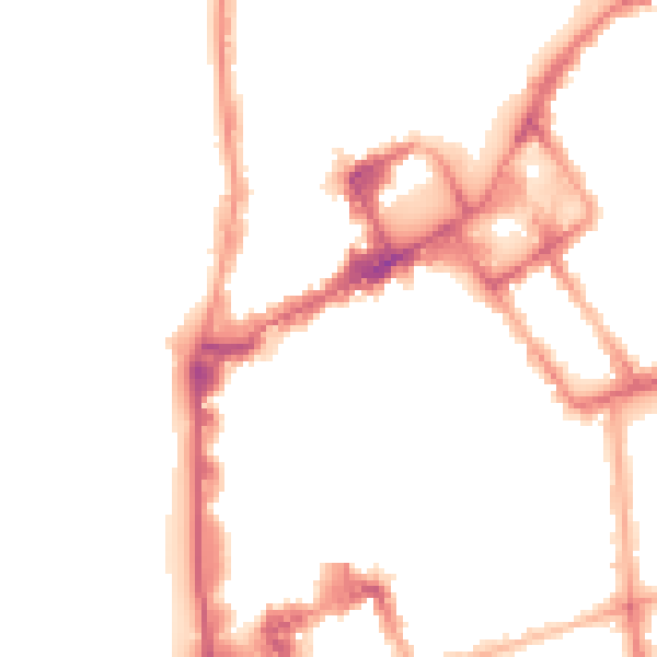 Night-time road noise heatmap for FY1 1DH