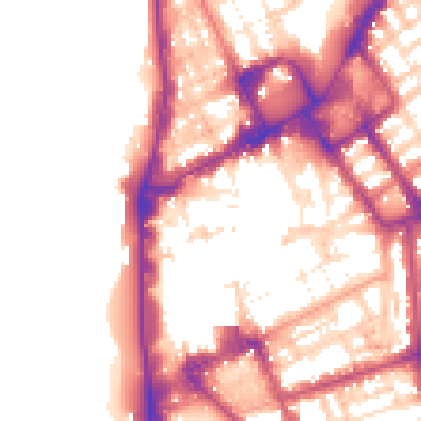 Daytime road noise heatmap for FY1 1DU