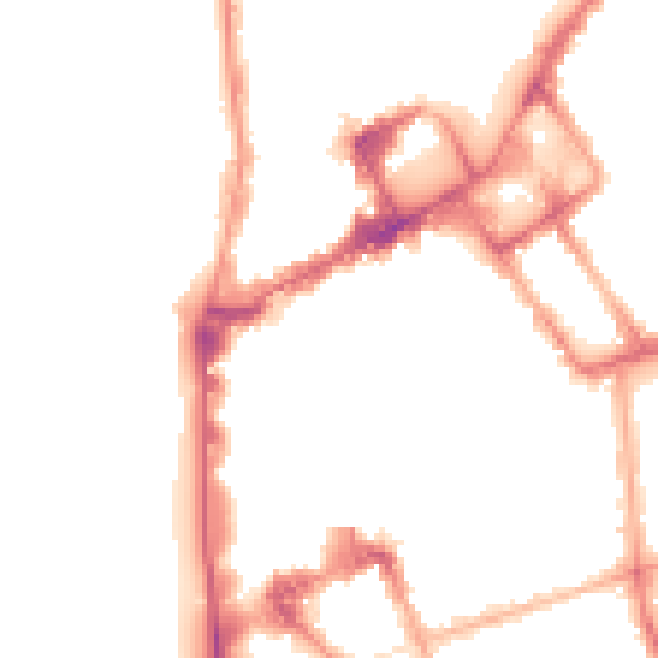 Night-time road noise heatmap for FY1 1DW