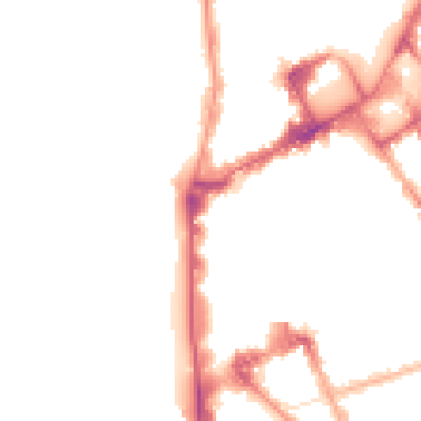 Night-time road noise heatmap for FY1 1ET