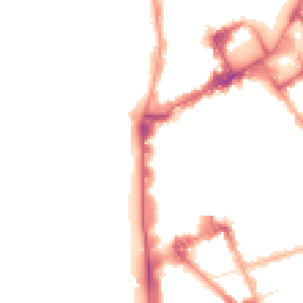 Night-time road noise heatmap for FY1 1EZ