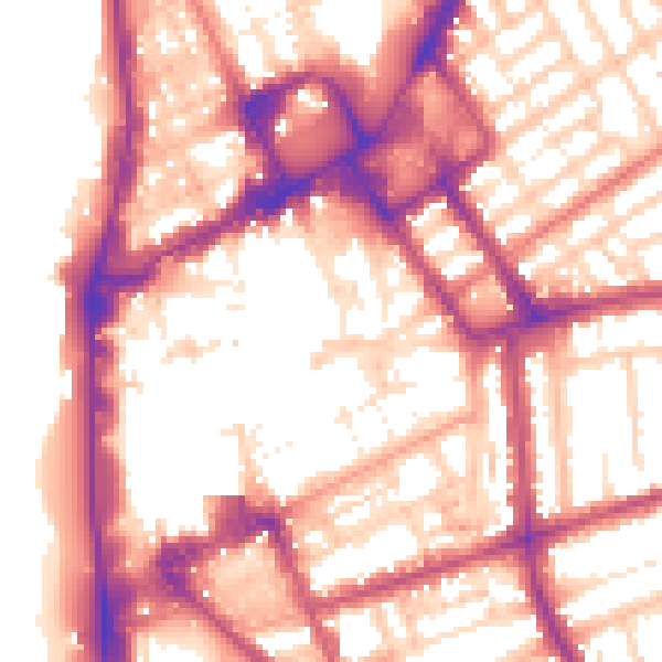 Daytime road noise heatmap for FY1 1JA