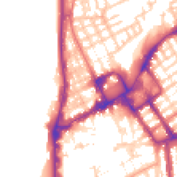 Daytime road noise heatmap for FY1 1PZ