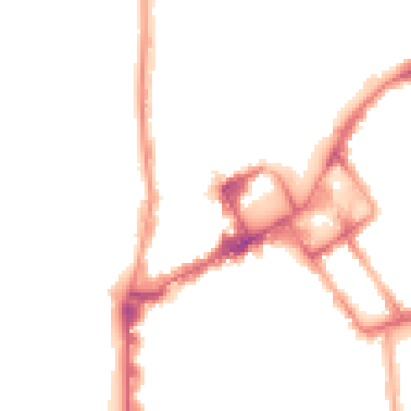 Night-time road noise heatmap for FY1 1PZ