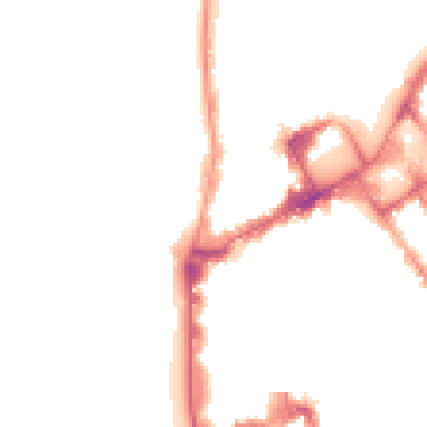 Night-time road noise heatmap for FY1 1QU