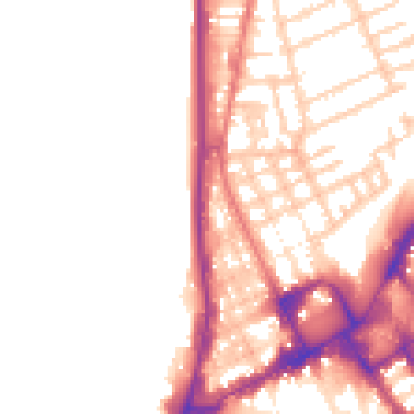 Daytime road noise heatmap for FY1 1RZ