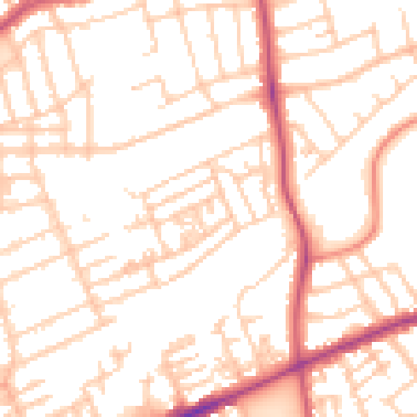 Daytime road noise heatmap for FY1 2QX